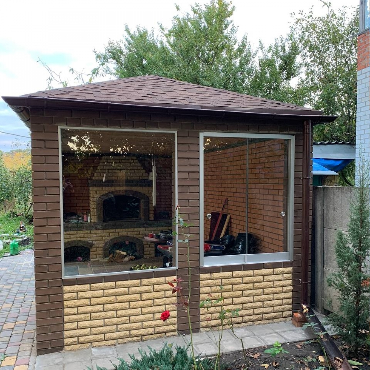 Комбіноване скління Orihuela – три стулки, стаціонар + слайдинг