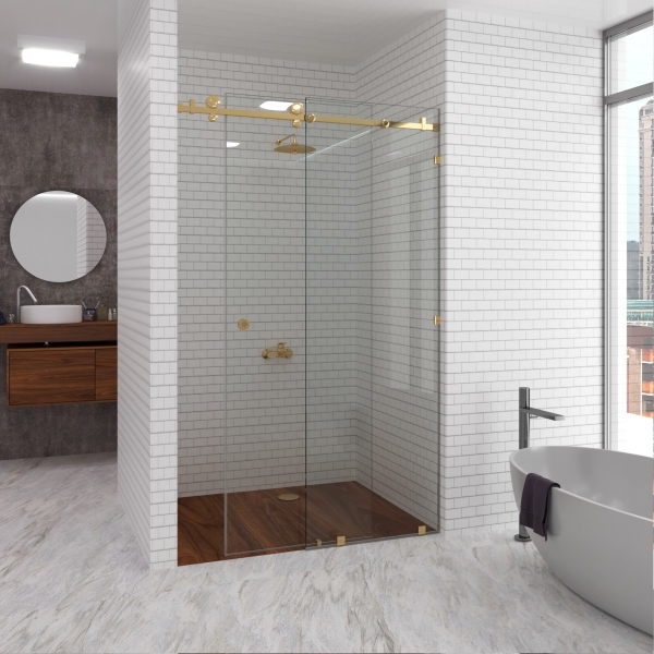 Стеклянная душевая перегородка раздвижная Venice Gold