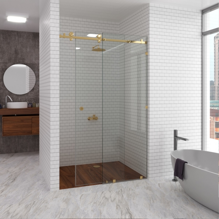 Скляна душова перегородка розсувна Venice Gold Скляна душова перегородка розсувна Venice Gold
