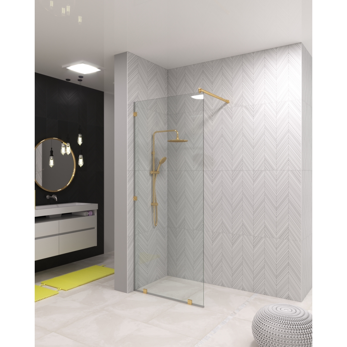 Скляна душова перегородка Rome Gold