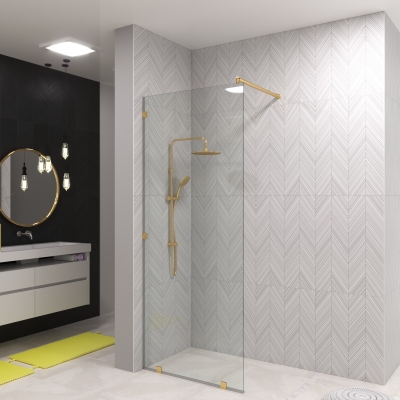 Стеклянная душевая перегородка Rome Gold