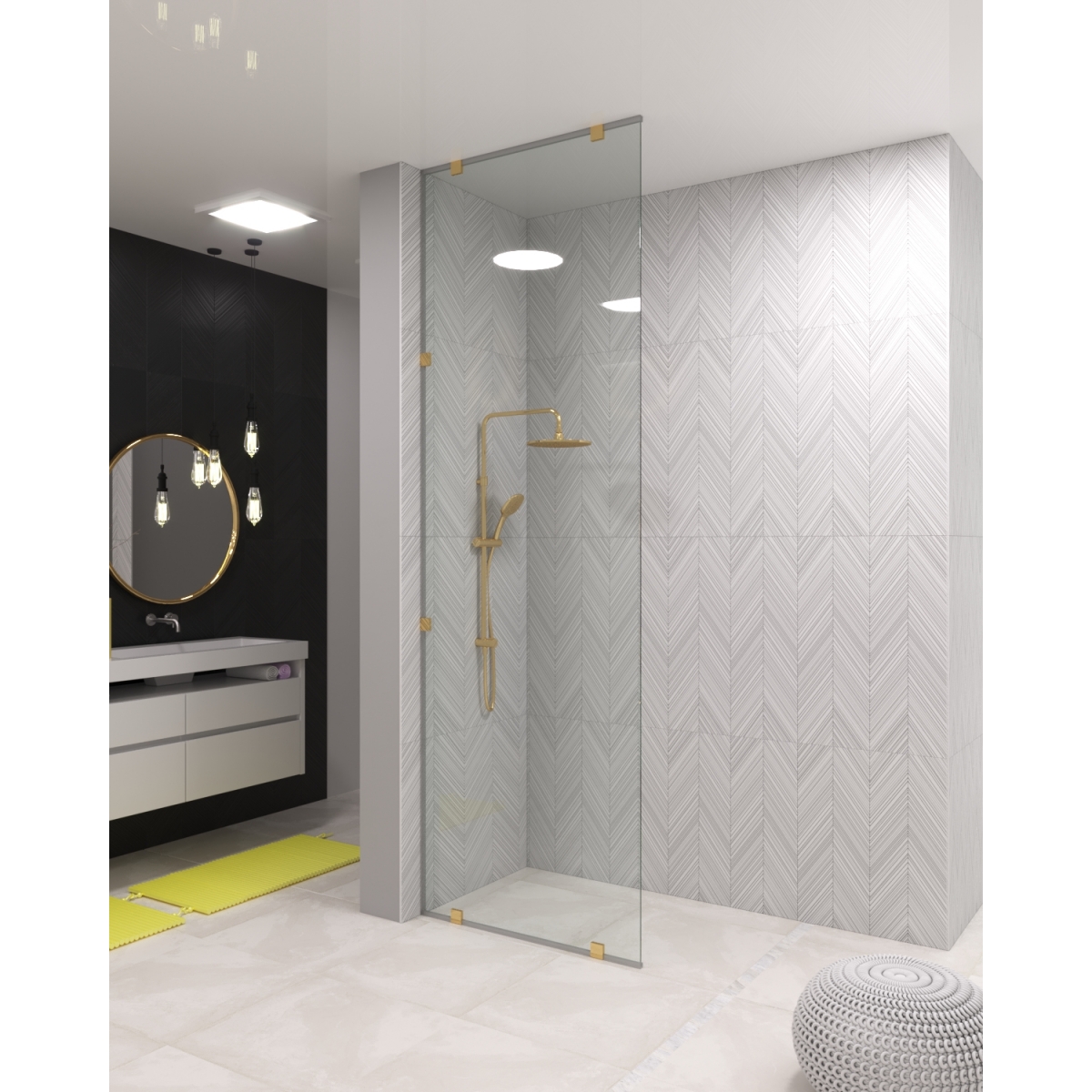 Скляна перегородка в душі Sardinia Gold