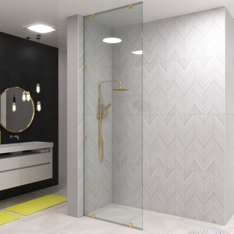 Стеклянная перегородка в душ Sardinia Gold
