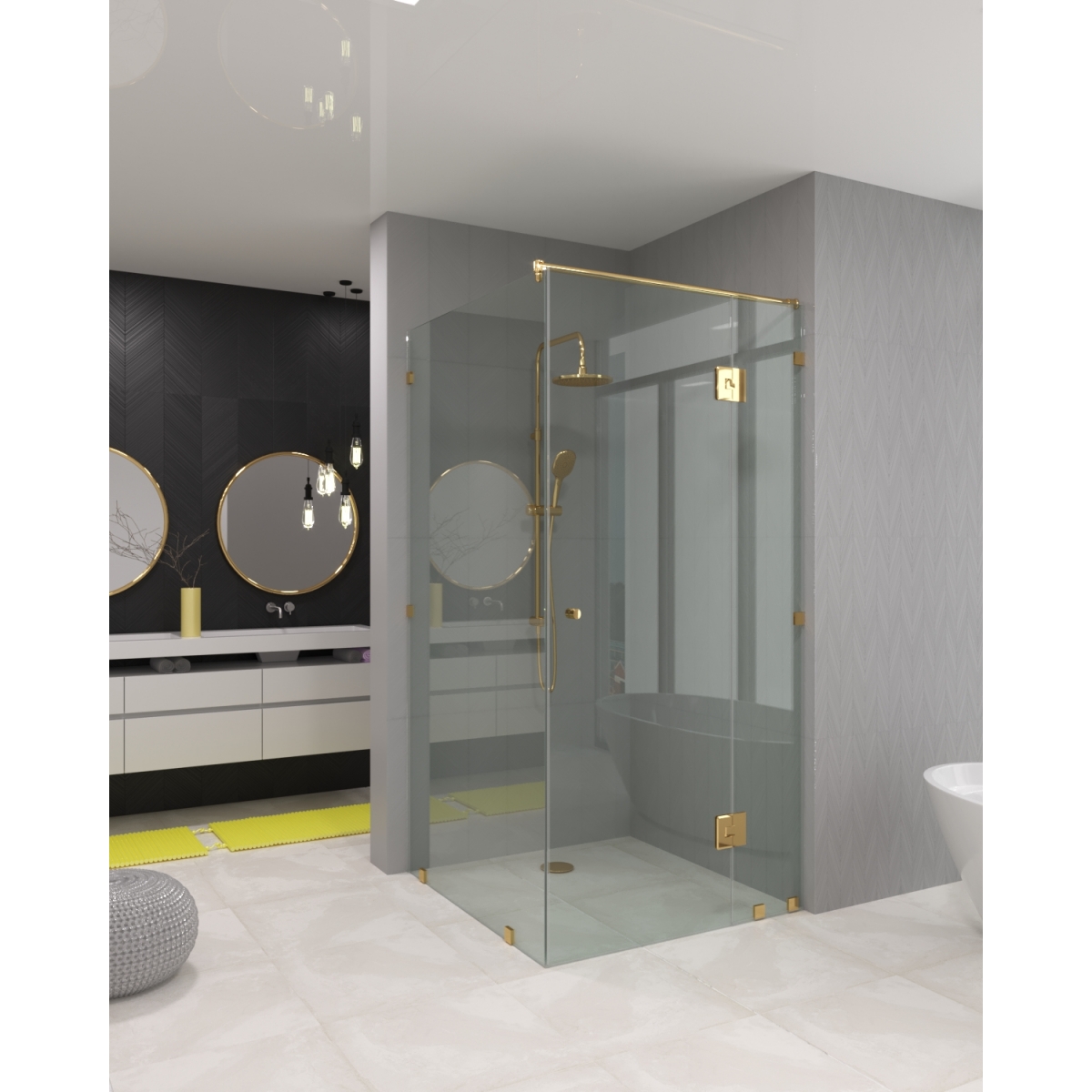 Скляна душова перегородка Sienna Gold