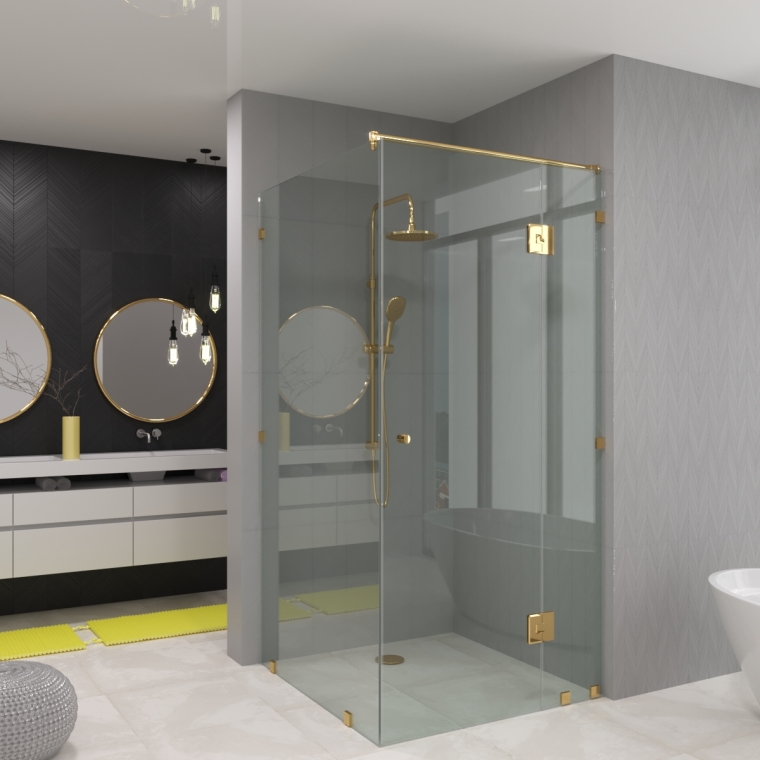 Стеклянная душевая перегородка  Sienna Gold