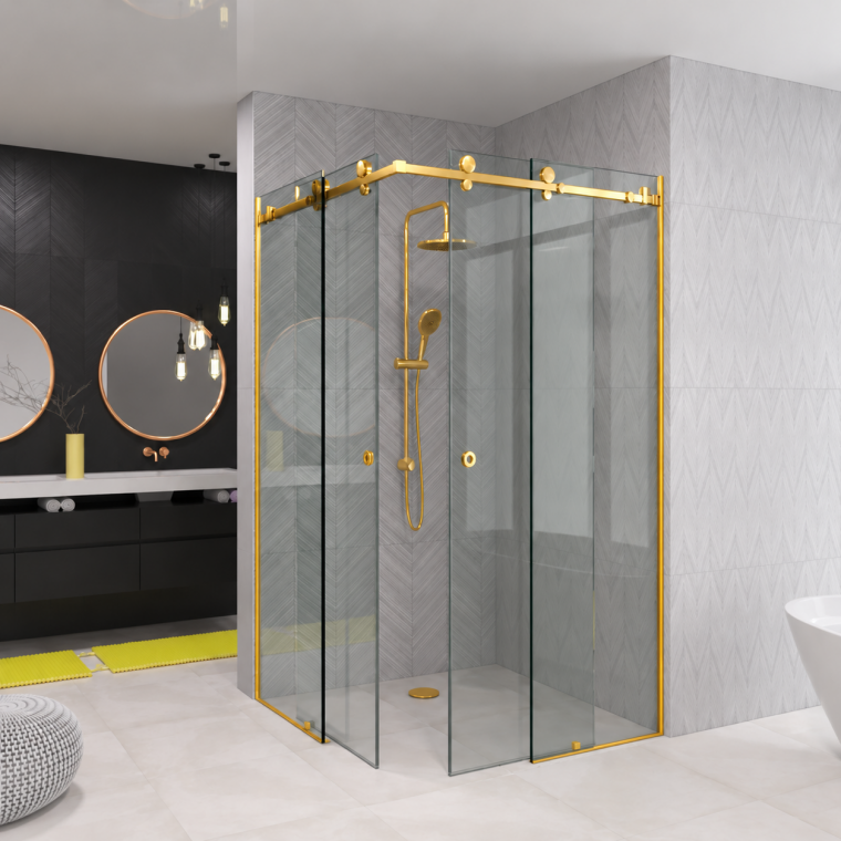 Скляна душова перегородка Cagliari Gold