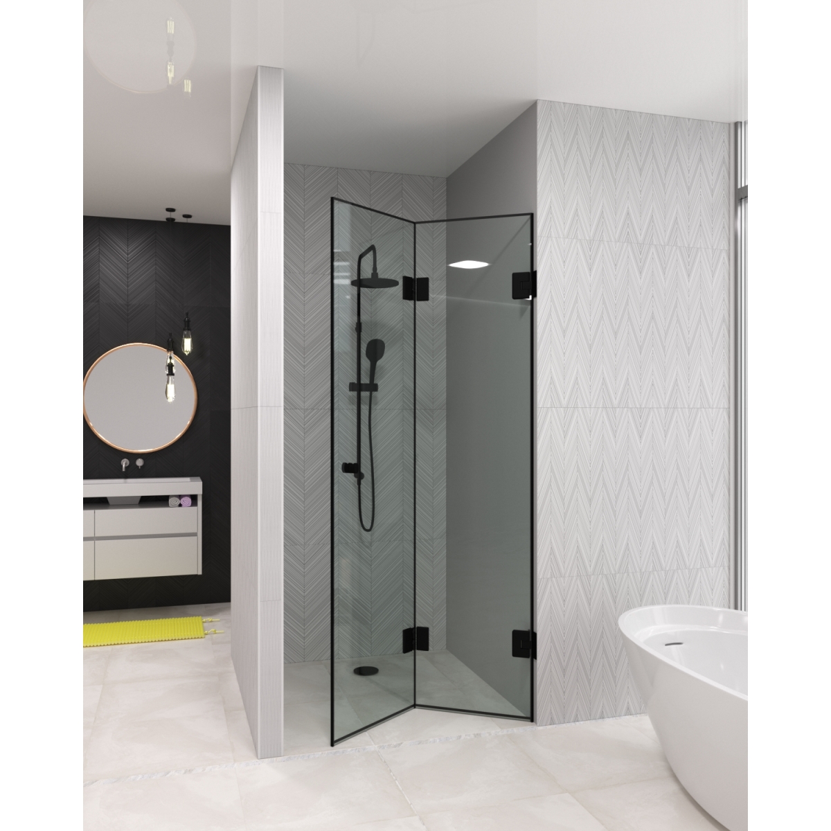 Скляна душова перегородка складна Sicily Loft