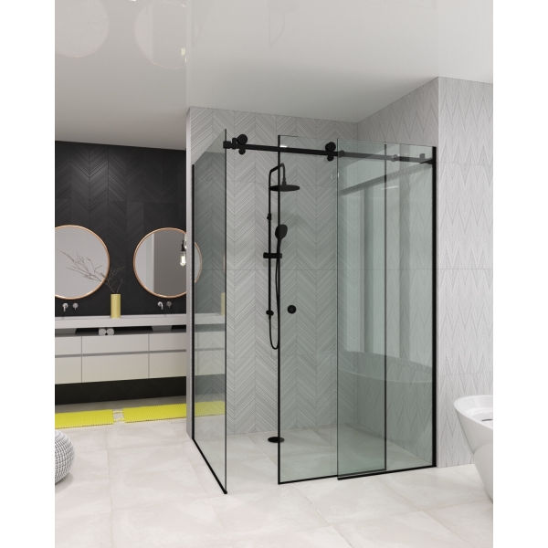 Скляна душова перегородка розсувна кутова Verona Loft