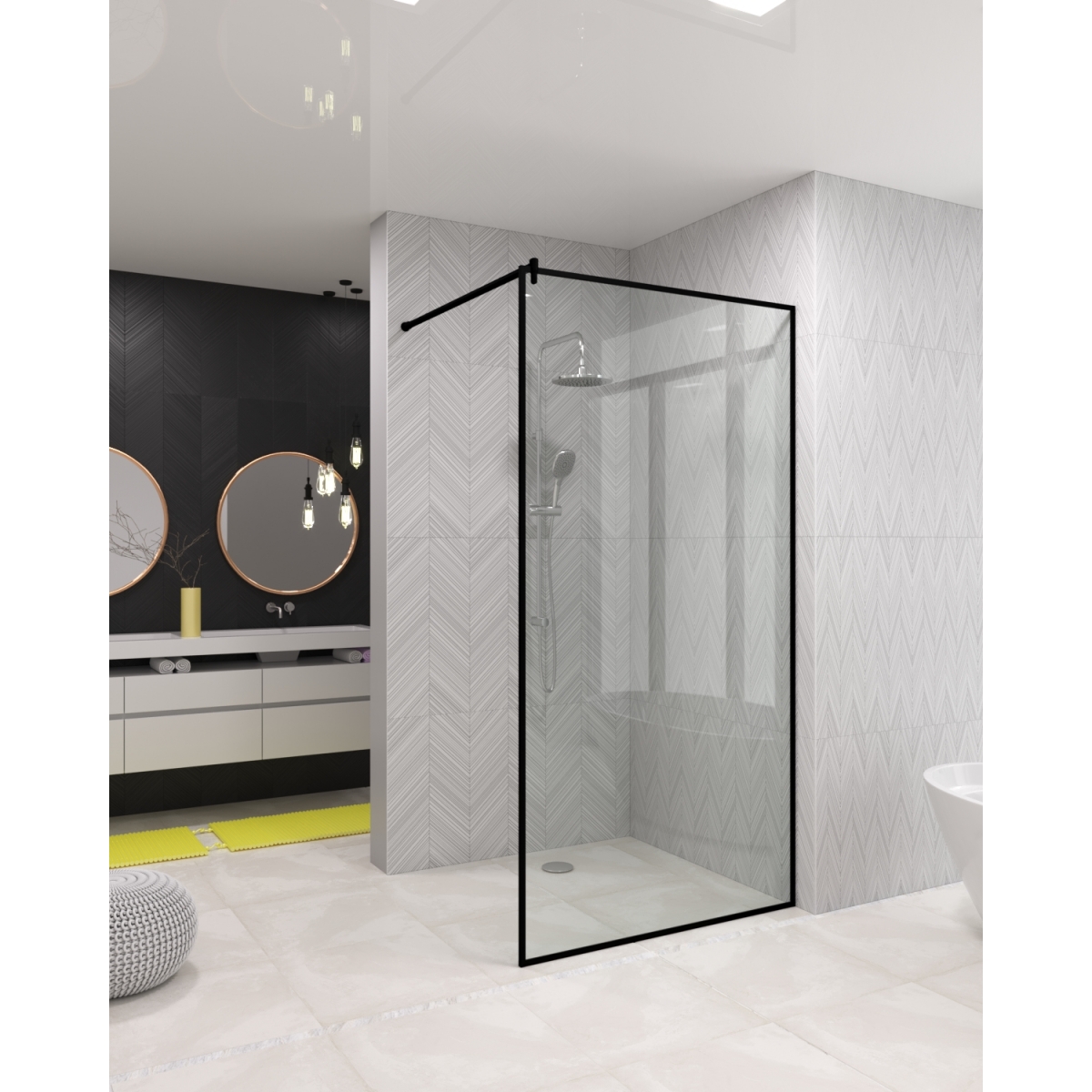 Перегородка скляна душова Rome Loft