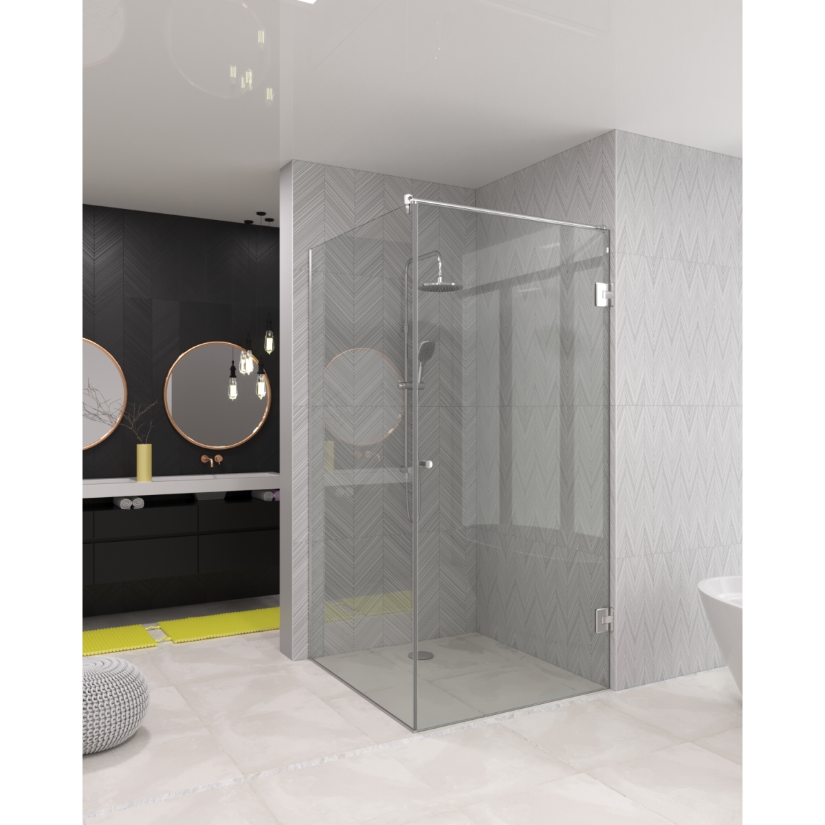 Скляна душова кутова Naples