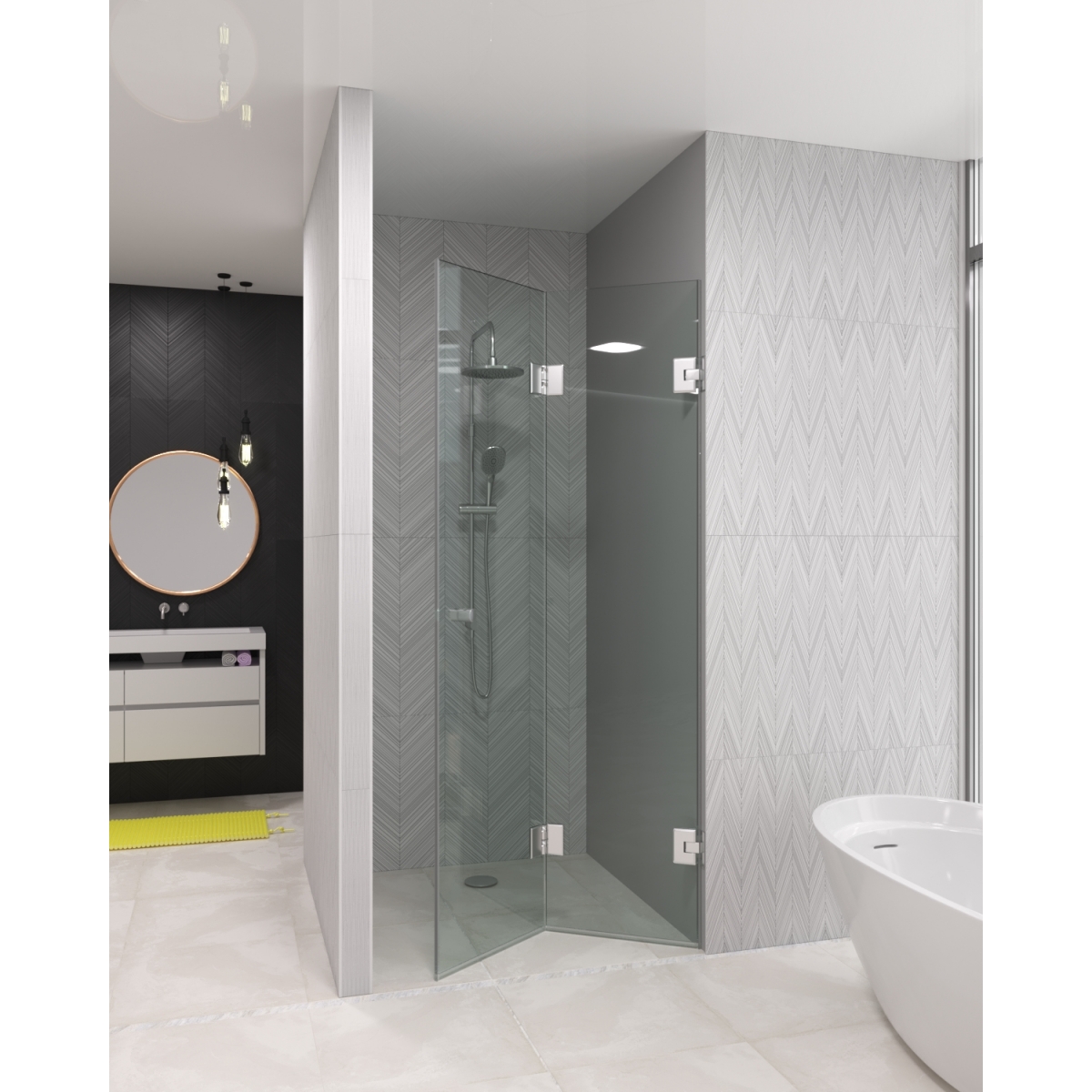 Скляна душова перегородка складна Sicily