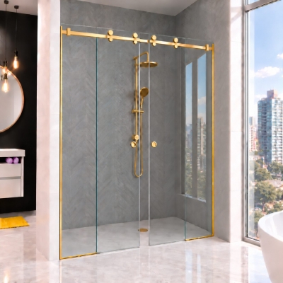 Душевая перегородка с двумя раздвижными дверями Arezzo Gold
