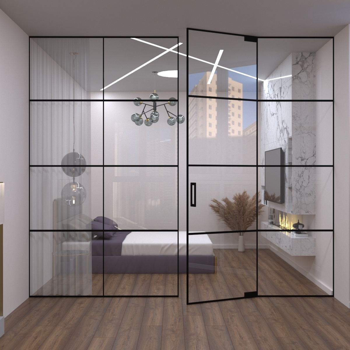 Лофт перегородки та двері зі скла ціна за 1 м2