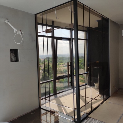 Loft перегородка Jérica – стекло бронза для балкона (отдельная стеклянная комната)