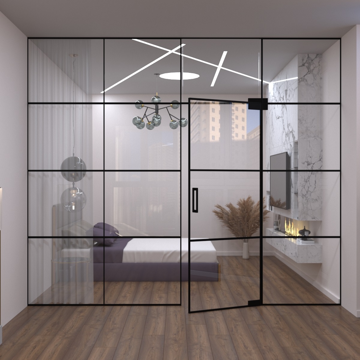 Скло лофт. Перегородки лофт. Двері Loft.