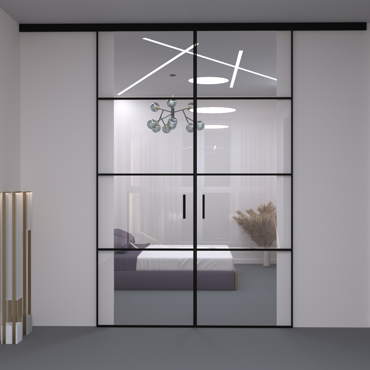 Перегородки лофт та двері лофт скляні.