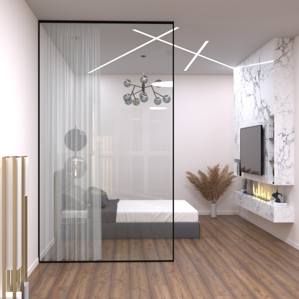 Лофт перегородки скляні.