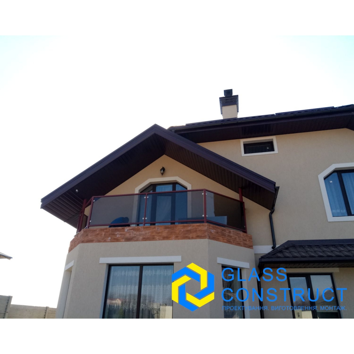 Огородження скляні для сходів, балконів, парапетів веранд.