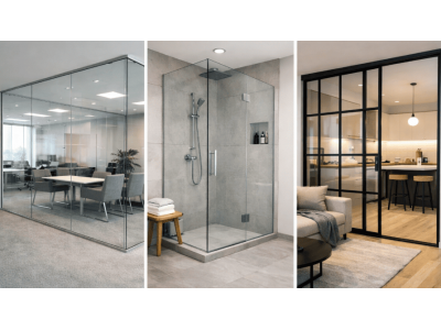 Скляні перегородки та двері в сучасному будівництві