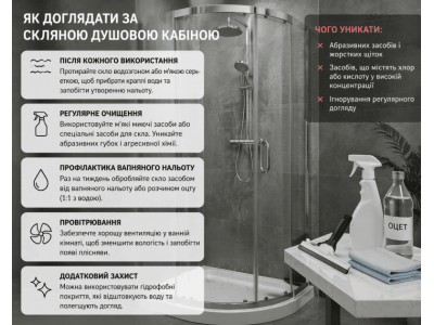 Догляд за скляною душовою кабіною