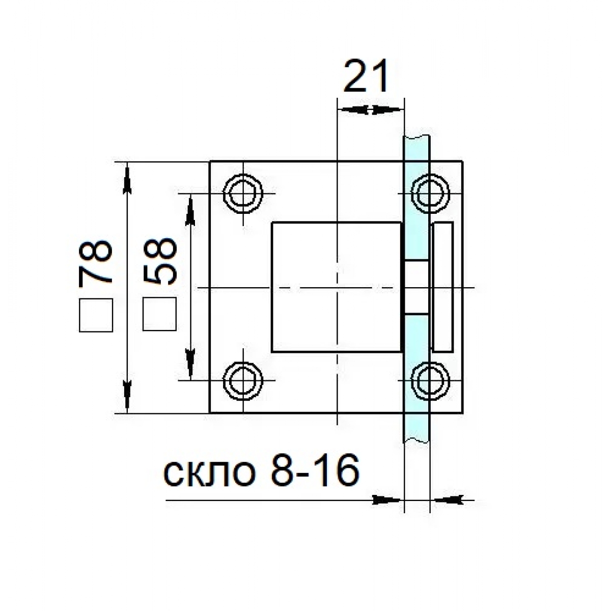 Стійка для скла 250 мм. Матова SSS