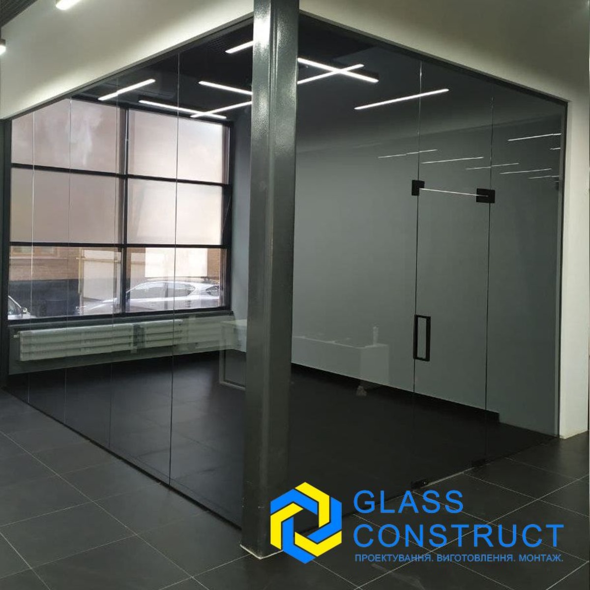 Стеклянные перегородки для руководителя Palmin