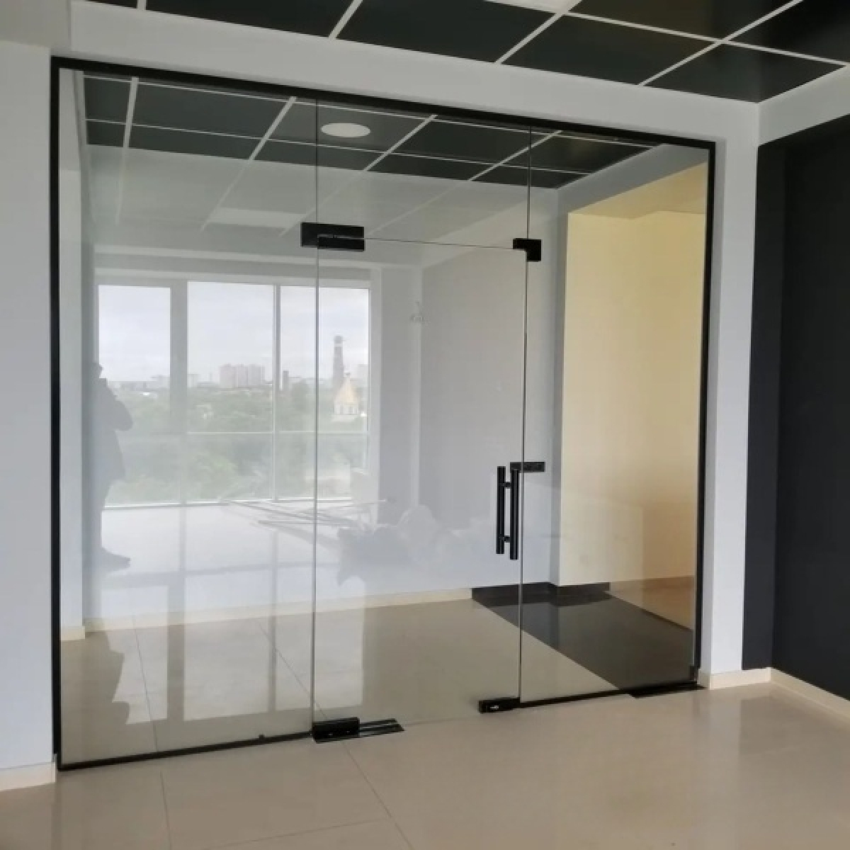 Стеклянные офисные перегородки с дверью Murcia Стеклянные офисные перегородки с дверью Murcia