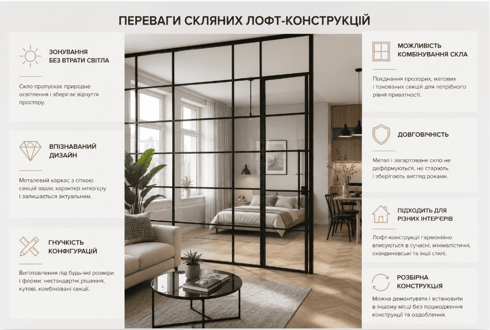 Преимущества стеклянных лофт-конструкций
