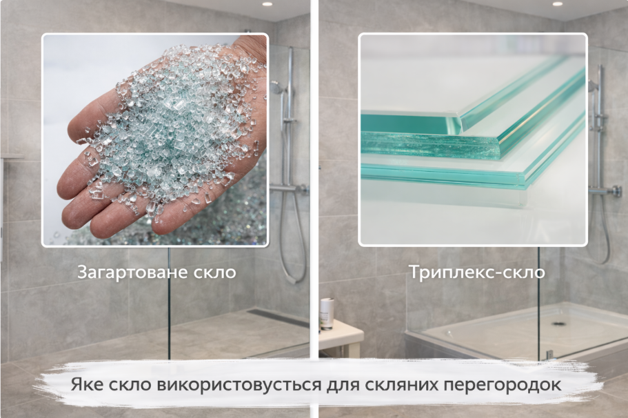 Какое стекло используется для стеклянных перегородок в ванной?