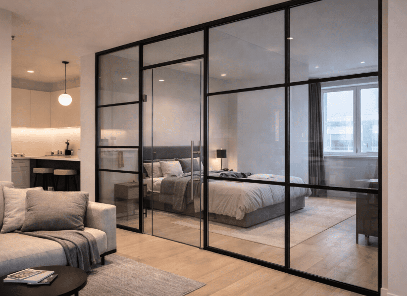 Скляні перегородки для будинків та квартир