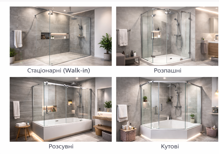 Какие бывают стеклянные перегородки в ванную?