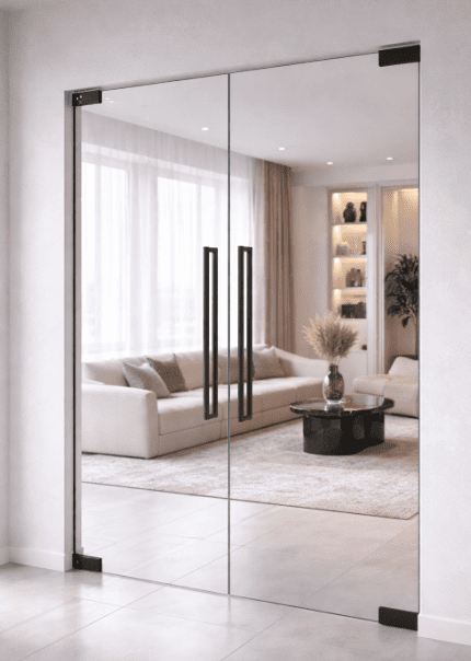 Переваги використання міжкімнатних скляних дверей