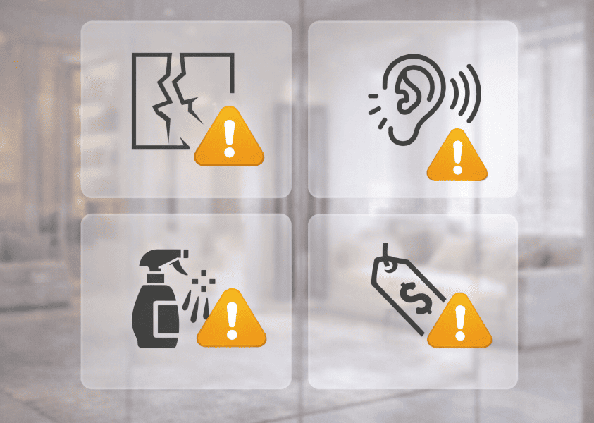 Недоліки та обмеження міжкімнатних скляних дверей